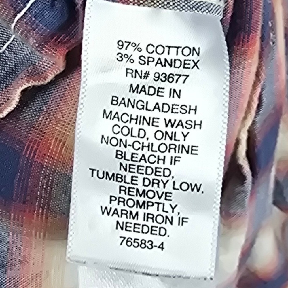 Mutual Weave‎ Plaid Button Down Shirt Mens 3XLT Blue Red Short Sleeve Stretch - Picture 5 of 7